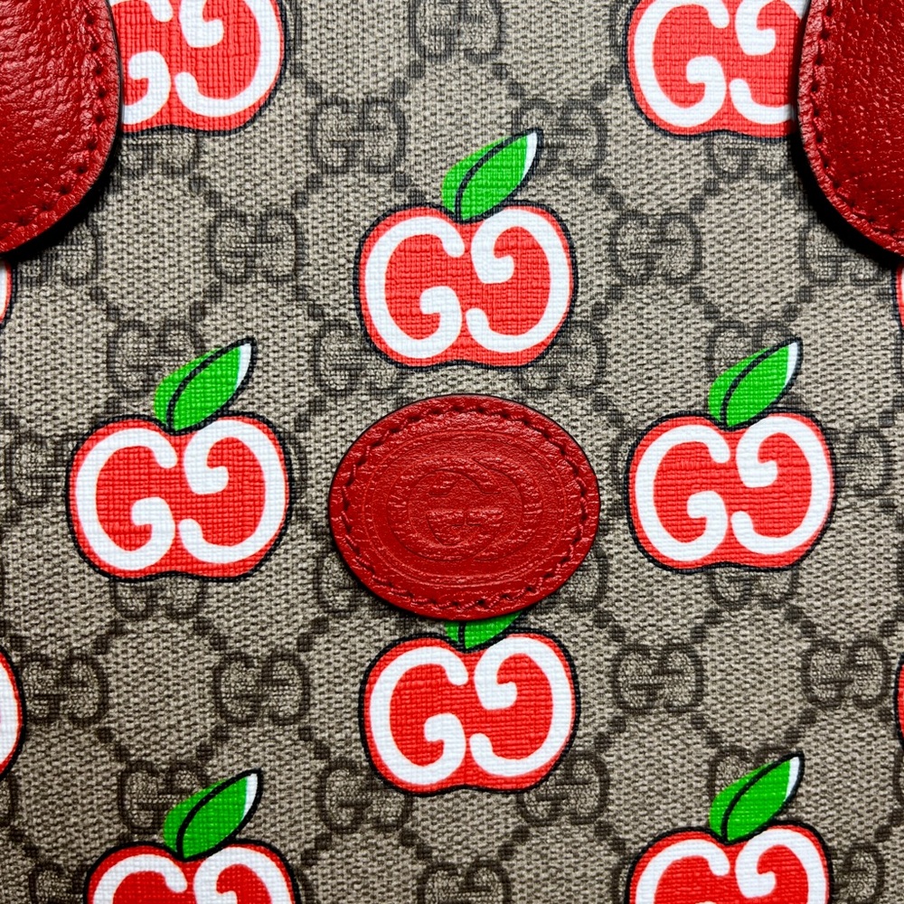 Gucci 630355 Red Apple Chinese Valentine’s Day North South Tote Bag Purse RARE - Picture 3 of 15